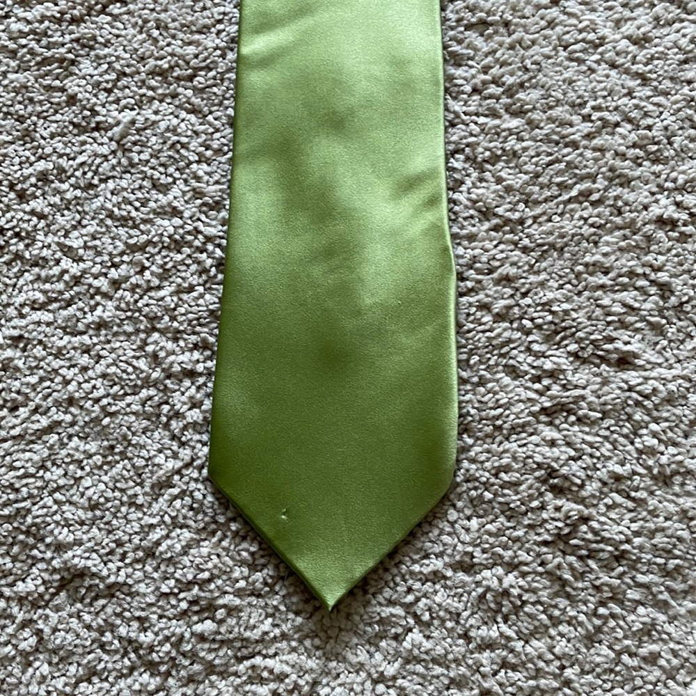Light green shiny silk tie by Puritan